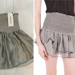 Flannel Gray Patterned Pleated Silk Mini Skirt Size 2 - 51238